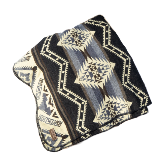 Alpaca Wool Reversible Blanket - Slate 90" x 78” by Alpaca Threadz