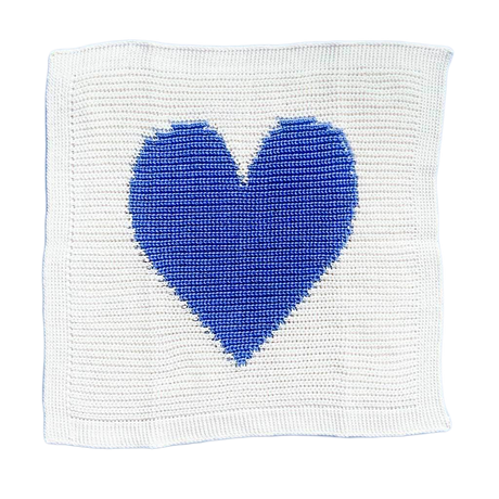 Baby Lovey Knit Blanket - Heart 14" x 14" by Estella - Sumiye Co