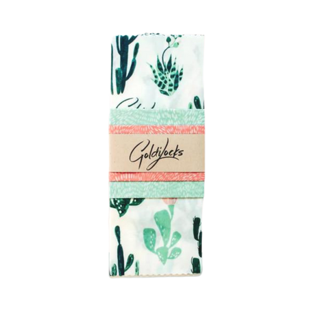 Beeswax Food Wraps: Cacti Set of 3 - Sumiye Co
