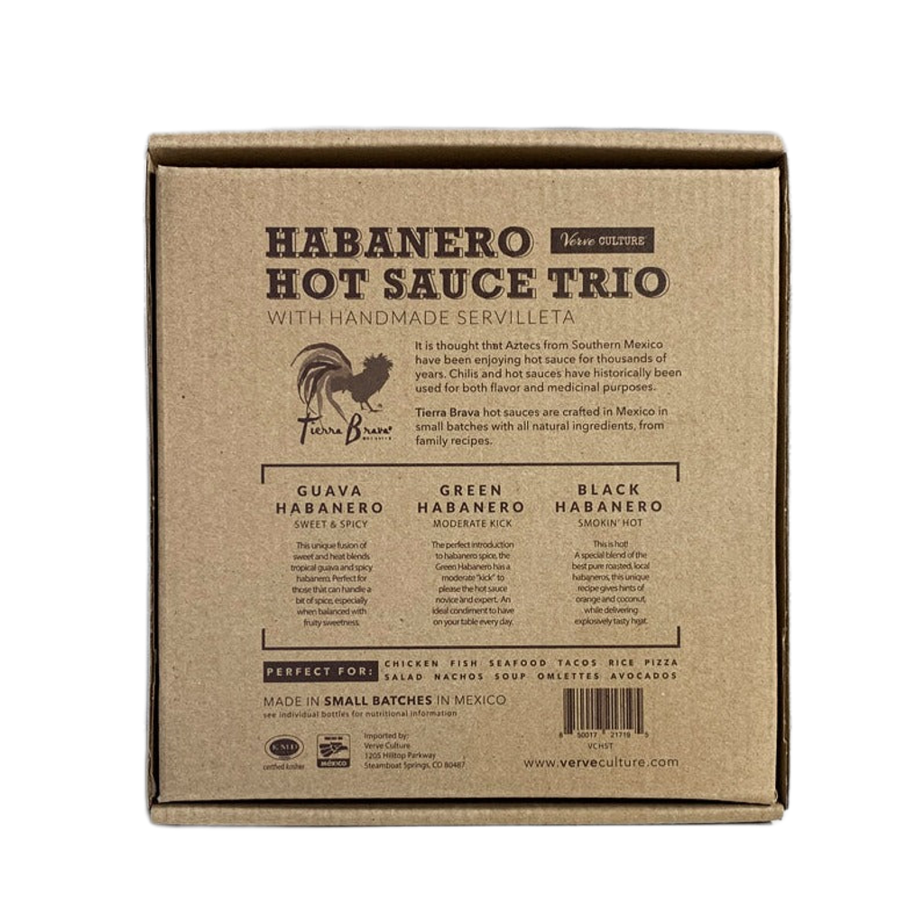Habanero Hot Sauce Trio & Napkins Set