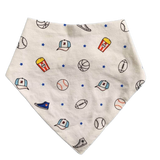 Organic Baby Bib Kerchief Reversible - Sports All Over Print by Estella - Sumiye Co