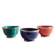Moroccan Glazed Bowls Berber Silver Trim- Set of 3 (5" x 5" x 3") - Sumiye Co