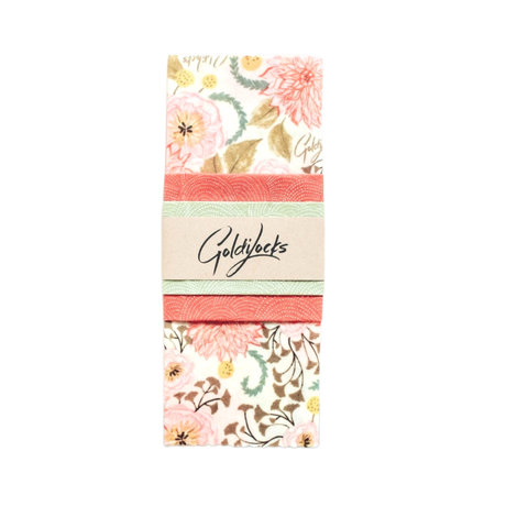 Beeswax Food Wraps: Pink Floral Set of 3 - Sumiye Co