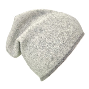 Classic Gray Reversible Cashmere Beanie-0