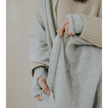 Heathered Gray Handloom Cashmere Scarf-2