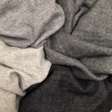 Charcoal Handloom  Cashmere Scarf by SLATE + SALT - Sumiye Co