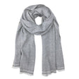 Gray Herringbone Cashmere Scarf by SLATE + SALT - Sumiye Co