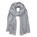 Gray Herringbone Cashmere Scarf by SLATE + SALT - Sumiye Co