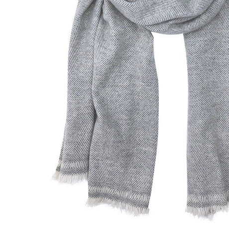 Cashmere Scarf | Gray Herringbone - Sumiye Co