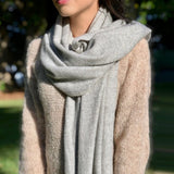 Gray Herringbone Cashmere Scarf by SLATE + SALT - Sumiye Co
