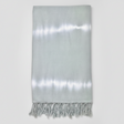 Silver scarf with fringes on a white background