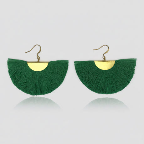 Half Moon Fan Earrings-7