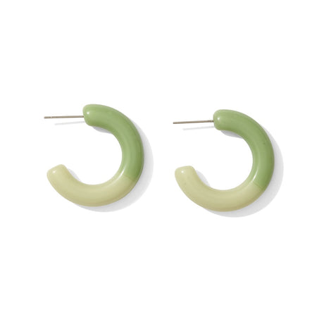 Mint Green Ombre Hoop Earrings-0
