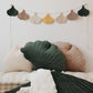 Ginkgo Leaf Pillow Velvet “Green” | Kids Room & Nursery Decor