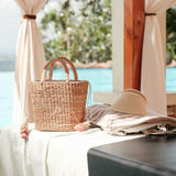 Handbags - Mini Seagrass Tote with Embroidered Bunny - Unique Handbag | LIKHA - LIKHÂ