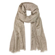 Beige Handloom Cashmere Scarf by SLATE + SALT - Sumiye Co