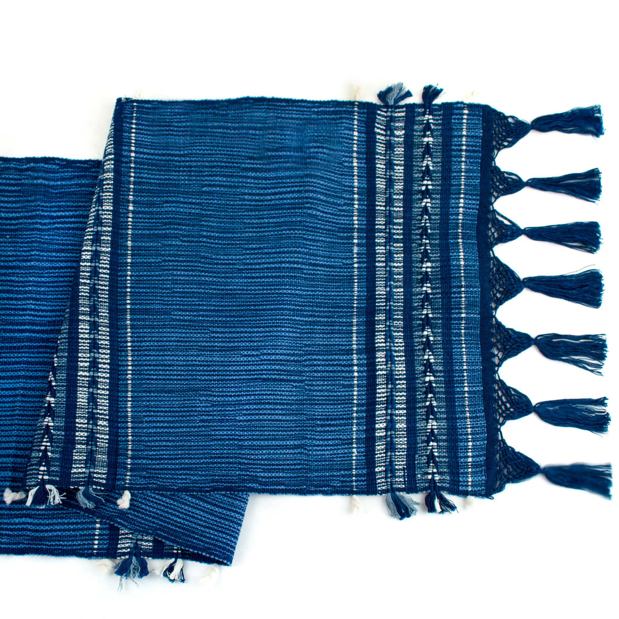 Handwoven Table Runner in Indigo Arrow - Sumiye Co