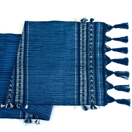Handwoven Table Runner in Indigo Arrow - Sumiye Co