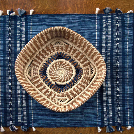 Handwoven Table Runner in Indigo Arrow - Sumiye Co