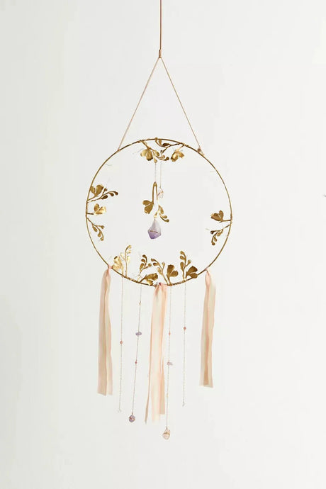 Illuminated Floral Healing Crystal Dreamcatcher - Sumiye Co