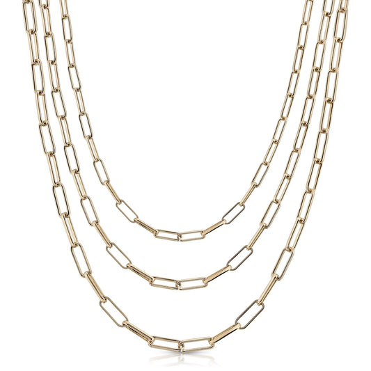 4mm Triple Elongated Link Chain Necklace