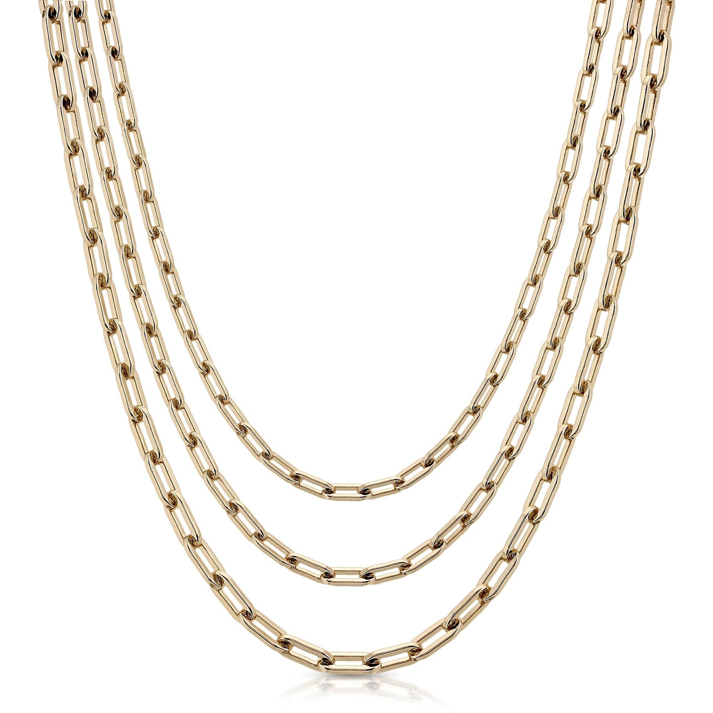 3.5mm Triple Medium Link Chain Necklace