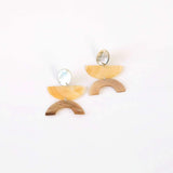 Jewelry - Dark Tricolor Long Mother of Pearl Earrings - Geometric Earrings | LIKHÂ - LIKHÂ