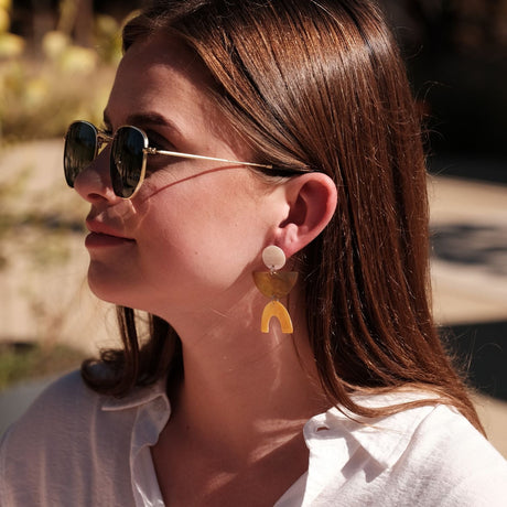 Jewelry - Light Tricolor Long Geometric Earrings - Dangle Earrings | LIKHÂ - LIKHÂ