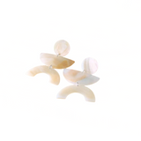 Pearl White Long Dangle Earrings - Mother of Pearl Earrings - Sumiye Co