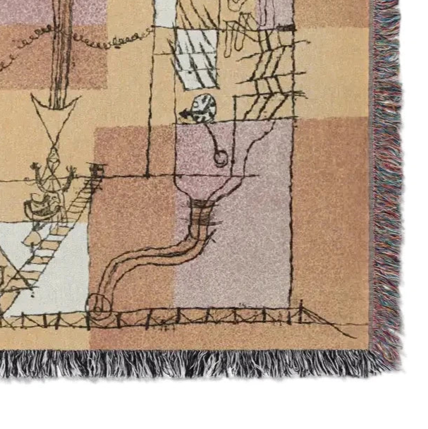 Paul Klee Yellow Orange Cotton Woven Throw Blanket - Sumiye Co