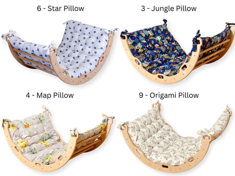 Medium Montessori Climbing Arch/Rocker with Pillow & Ramp Set-3