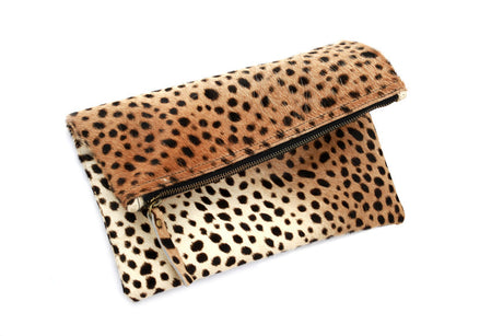 Leopard Print Clutch  | Ethically Sourced Hides - Sumiye Co
