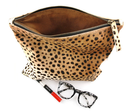 Leopard Print Clutch  | Ethically Sourced Hides - Sumiye Co
