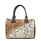 Leopard Print Leather Barrel Bag  | Ethically Sourced Hides - Sumiye Co