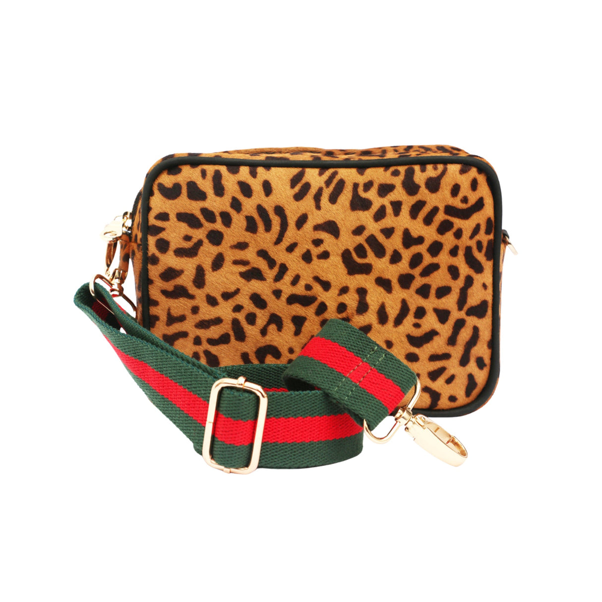 Leopard Print Leather Camera Crossbody Bag  | Ethically Sourced Hides - Sumiye Co