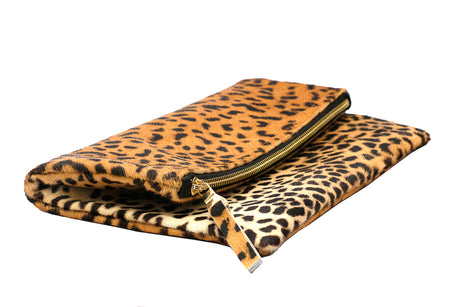 Leopard Print Leather Clutch | Ethically Sourced Hides - Sumiye Co