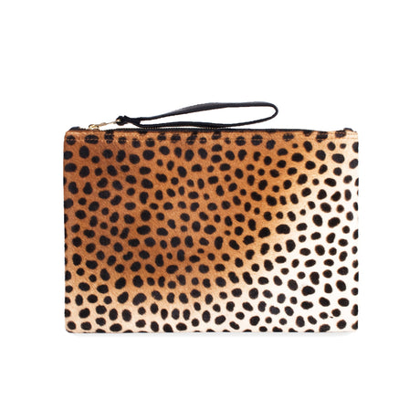 Leopard Print Leather-Flat Wallet Clutch  | Ethically Sourced Hides - Sumiye Co