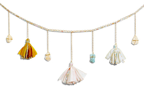 Liberty and Silk Tassel Healing Crystal Garland - Sumiye Co