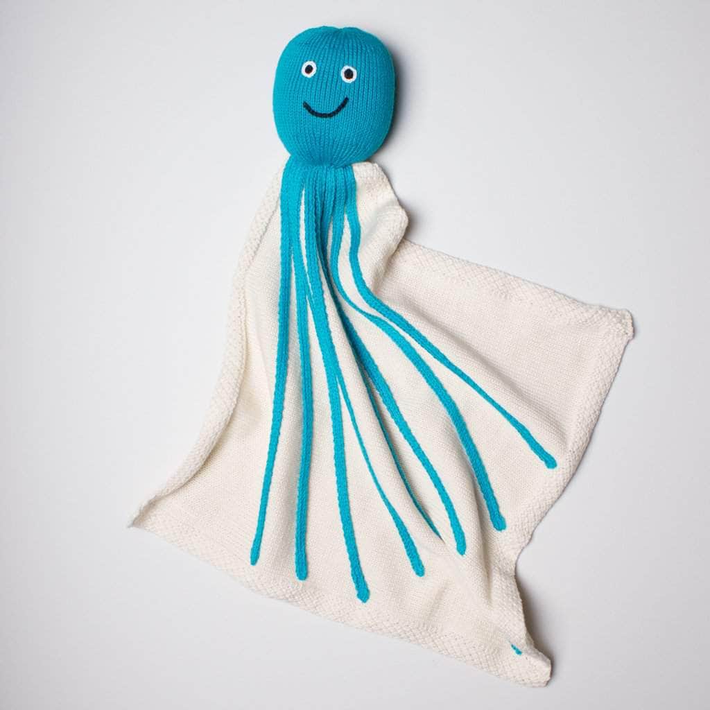 Octopus Security Blanket - Organic Cotton | 14" x 14" by Estella