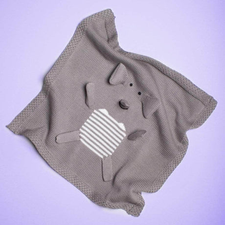 Organic Baby Lovey Blanket - Elephant 14" x 14" by Estella - Sumiye Co