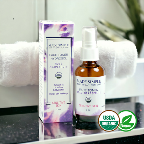 Rose Grapefruit Face Toner for Sensitive Skin - Certified Organic, Vegan & Cruelty-free-0