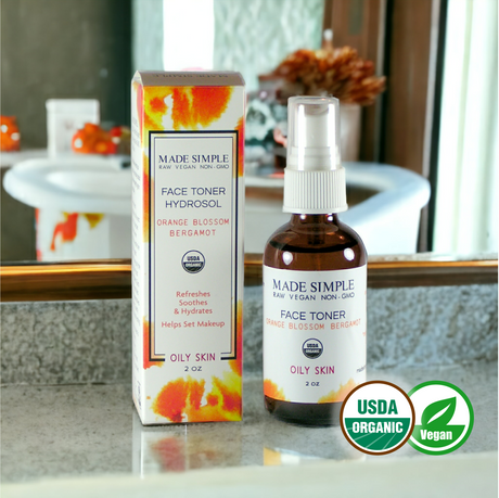 Orange Blossom Bergamot Face Toner for Oily Skin - Certified Organic, Vegan & Cruelty-free-0