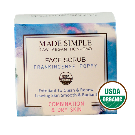 Frankincense Poppy Seed Face Scrub for Combination/Dry Skin - Certified Organic, Vegan & Cruelty-free-2