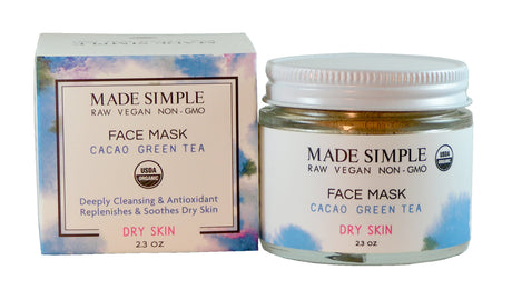 Cacao Green Tea Face Mask for Dry Skin - Certified Organic, Vegan & Cruelty-free-1