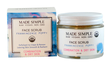 Frankincense Poppy Seed Face Scrub for Combination/Dry Skin - Certified Organic, Vegan & Cruelty-free-1