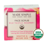 Milk Thistle Rosemary Face Scrub for Sensitive/Mature Skin - Certified Organic, Vegan & Cruelty-free-2