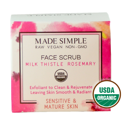 Milk Thistle Rosemary Face Scrub for Sensitive/Mature Skin - Certified Organic, Vegan & Cruelty-free-2