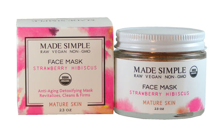 Strawberry Hibiscus Face Mask for Mature Skin - Certified Organic, Vegan & Cruelty-free-1