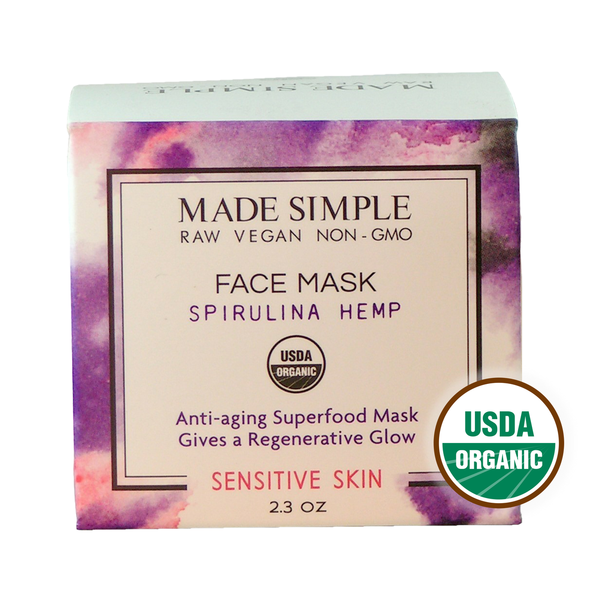 Spirulina Hemp Face Mask for Sensitive Skin - Certified Organic, Vegan & Cruelty-free-2