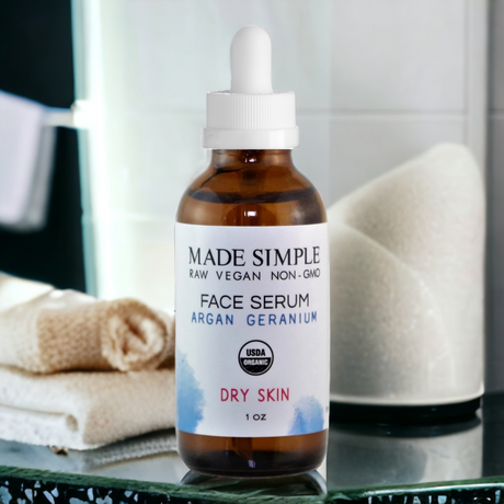 Argan Geranium Face Serum for Dry Skin - Certified Organic. Vegan & Cruelty-free-6